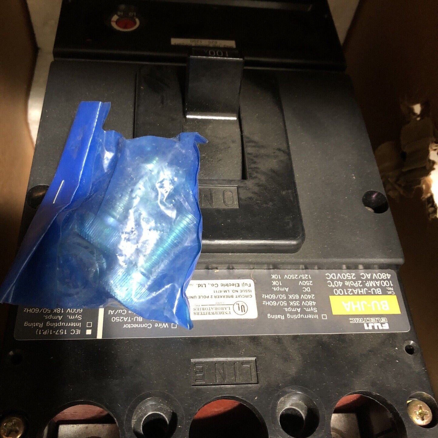 New Fuji Bu-Jha2100 Circuit Breaker, 100A, 480Vac/250Vdc, 2-Pole Fuji Bu-Jha,Bi