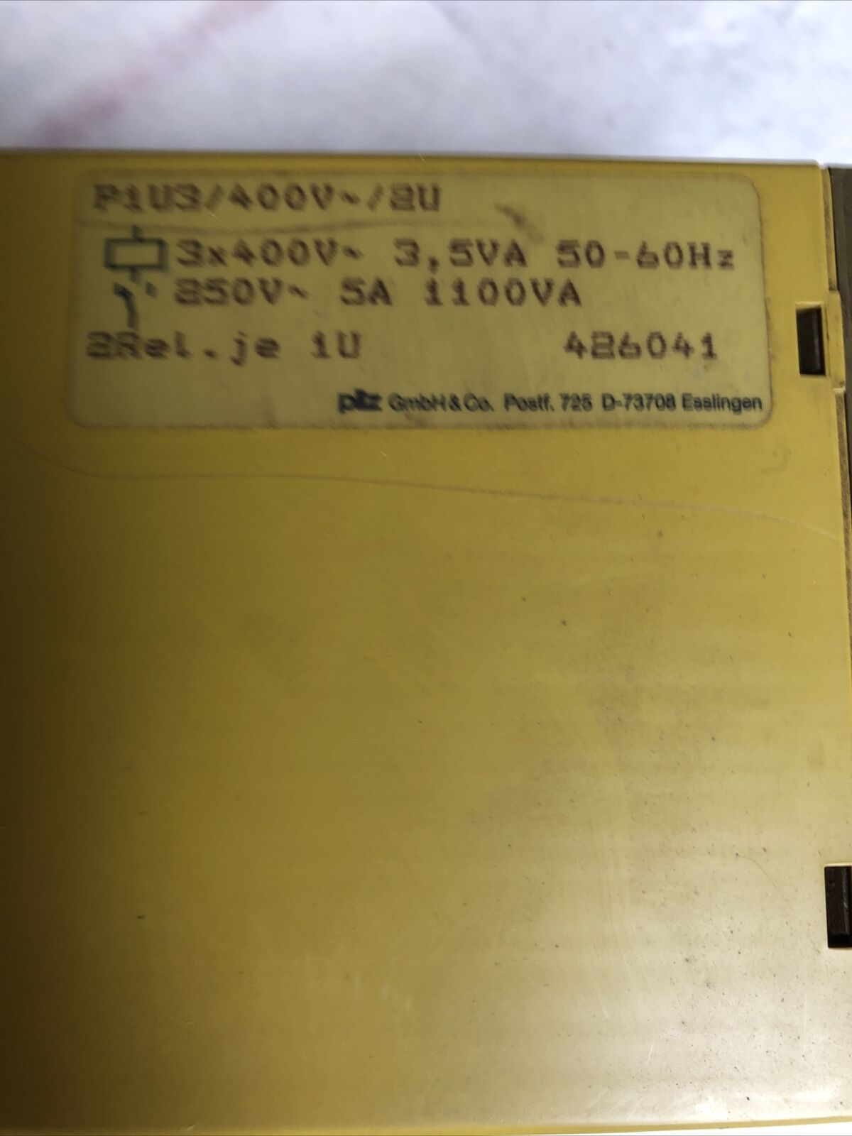 Pilz P1u3,Pilz P1u3/400V /2U Safety Relay 3X400v, 3.5A, 250V 5A,Fm