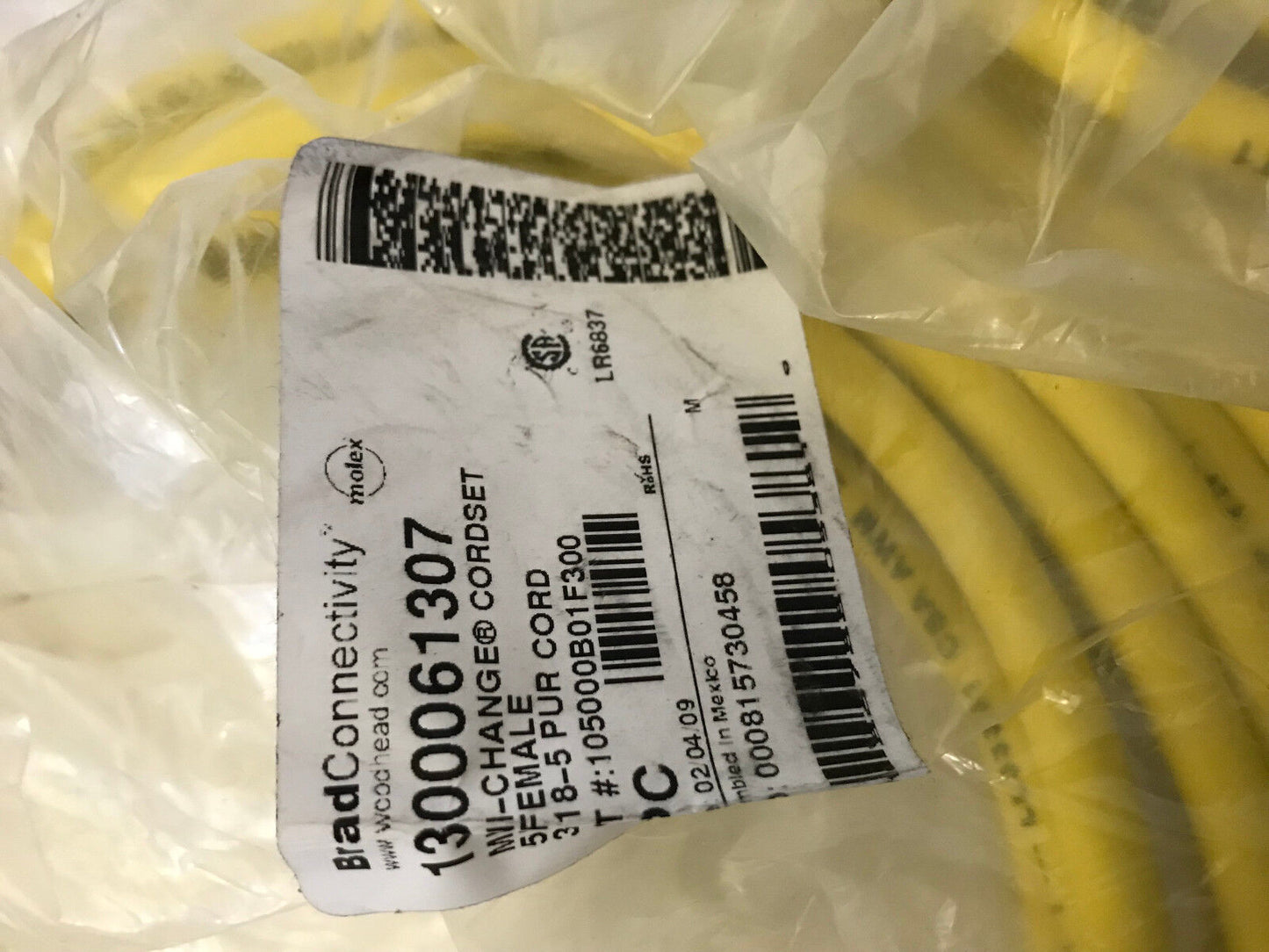 New Brad 1300061307, Brad Woodhead Proximity Switch Cable 1300061307 30',Em