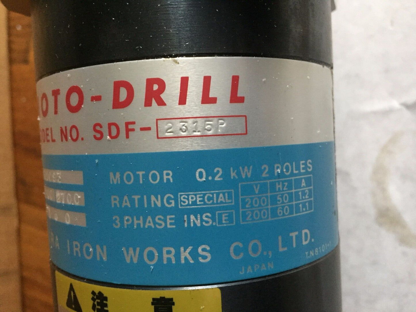 Kira Sdf-2315P Moto-Drill,Kira Iron Sdf-2315P,2700Rpm,.2Kw,Hydro Checker Hc30,Al