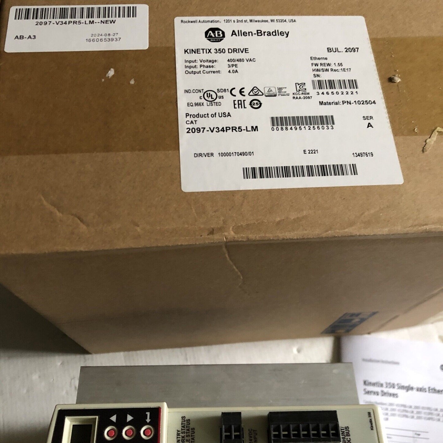 New Allen Bradley 2097-V34pr5-Lm Kinetix 350 Servo Drive,2097 V34pr5lm,Cu