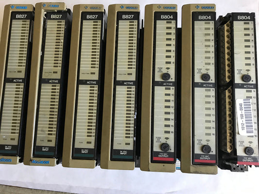 Gould As-H819-100 Modicon Plc Expansion Chassis & 7 I/O Modules B804,B827,Ae