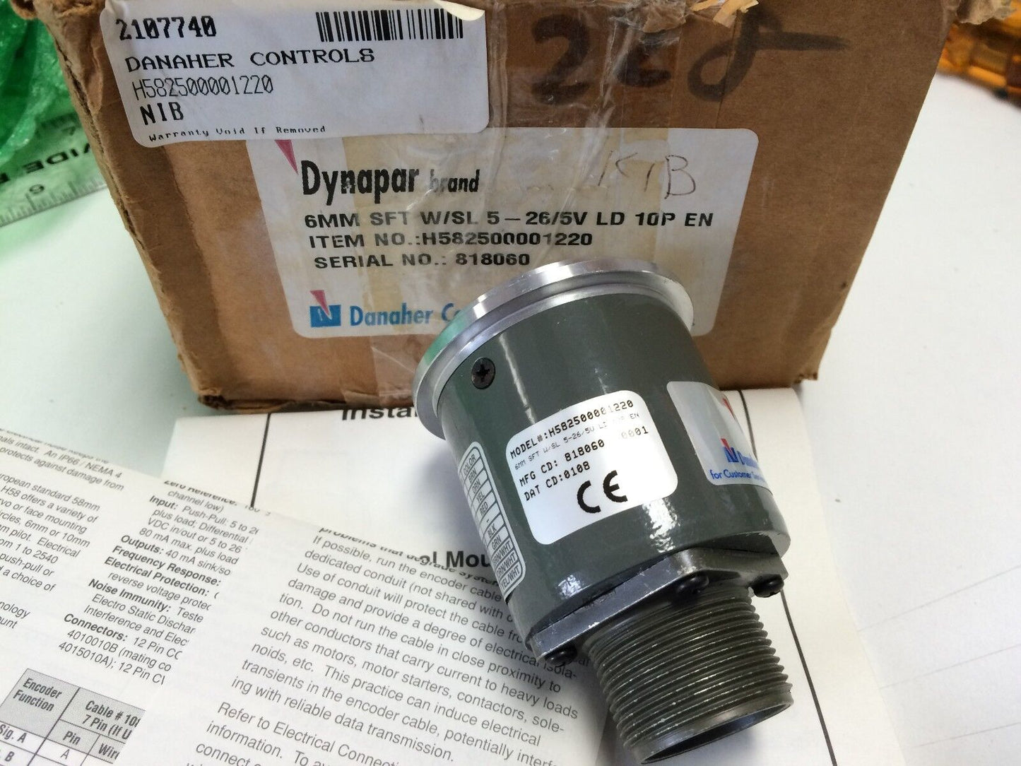 Danaher H5b2500001220,6Mm Sft W/Sl 5-26/5V Ld 10P En Dynapar H582500001220,Cf