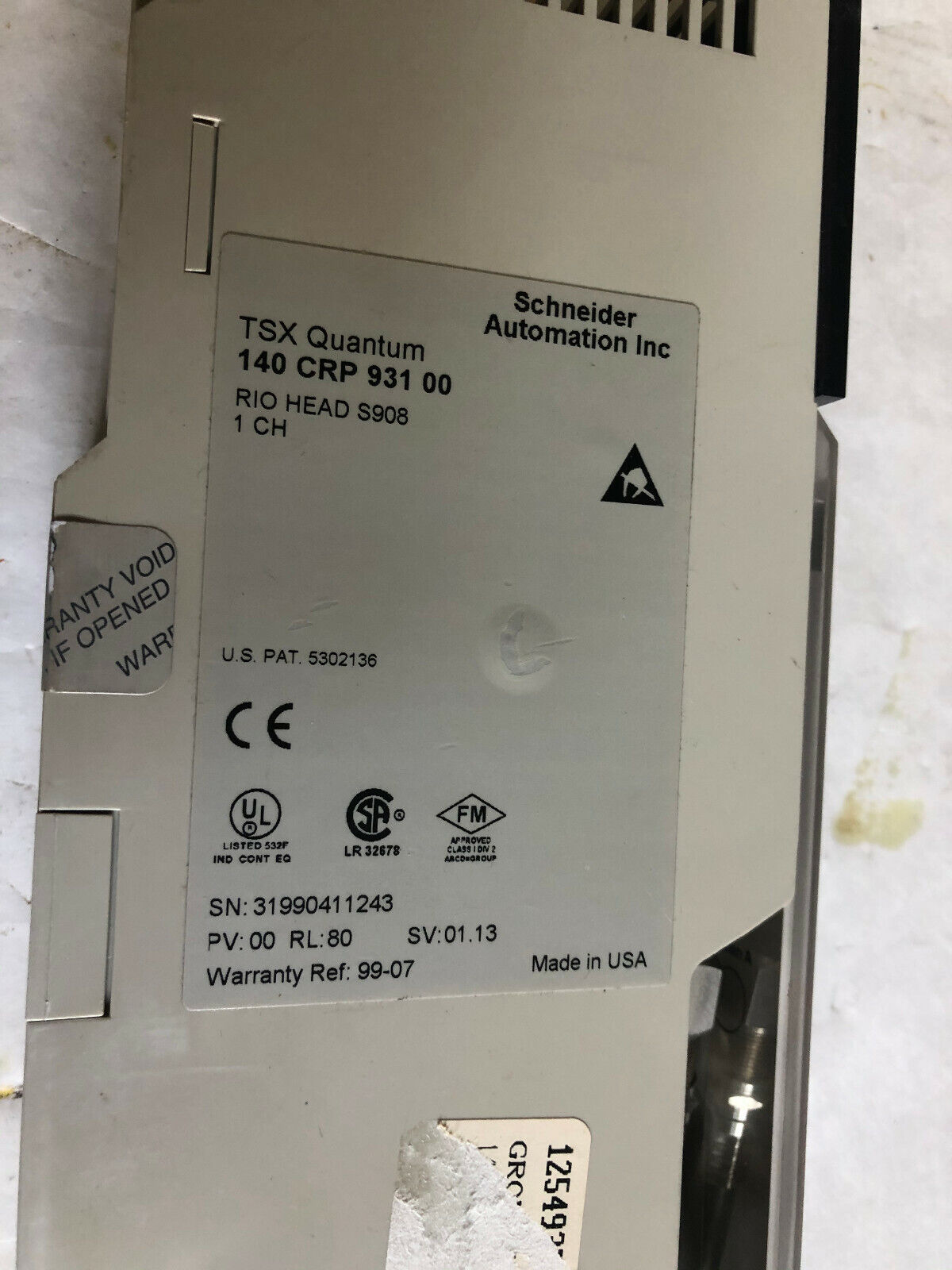 Omron 140 Crp 931 00 Tsx Quantum Rio Head S908 I Ch,Ei