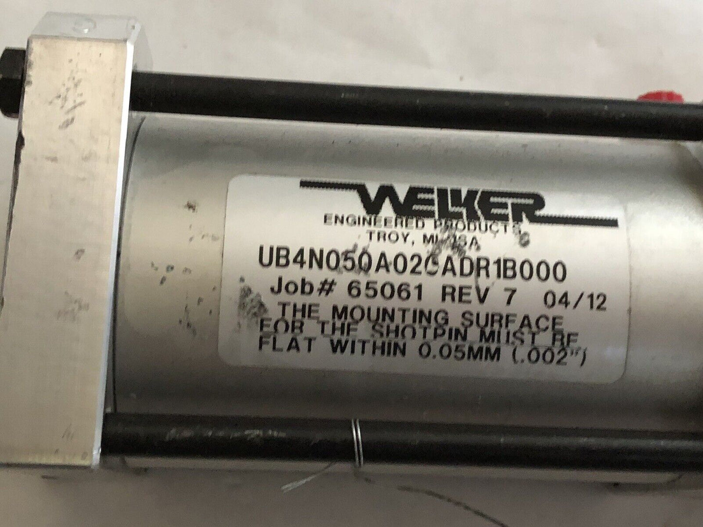 Welker Ub4n050a02cadr1b000, Ub4n050a020adr1b000 Pneumatic Actuator,1/4" Npt,Ar