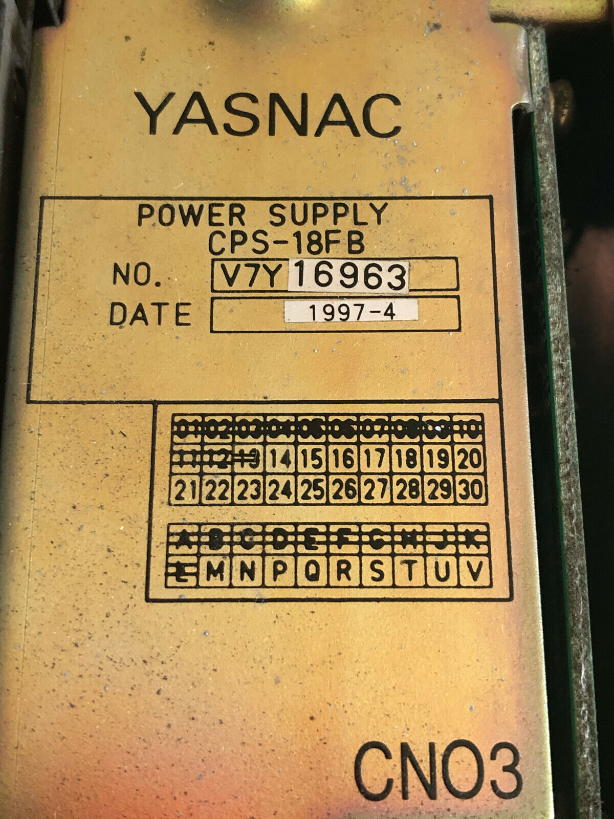 Yaskawa Jzncu-Mrk12-1E,Yasnac Abso,Cps-18Fb,V7y16963,Mcp01,Mcp02b,Fc