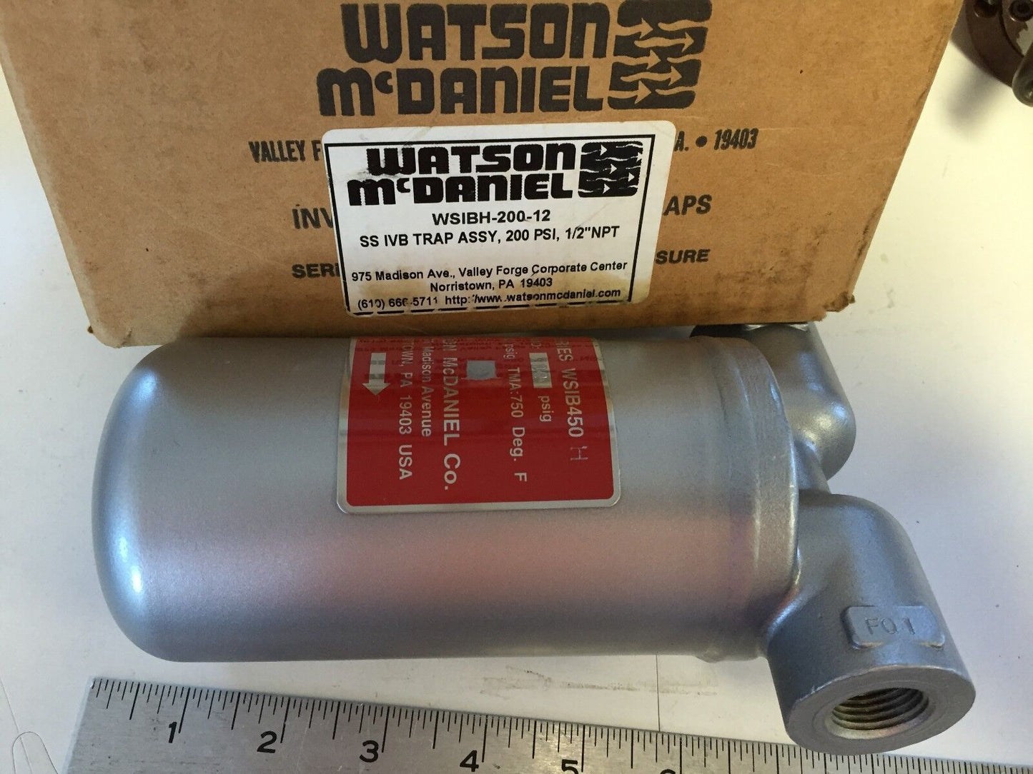 New 1/2" Watson Mcdaniel Wsib450 H,Wsibh-200-12,02005,Cf3 Bucket Steam Trap,Ac