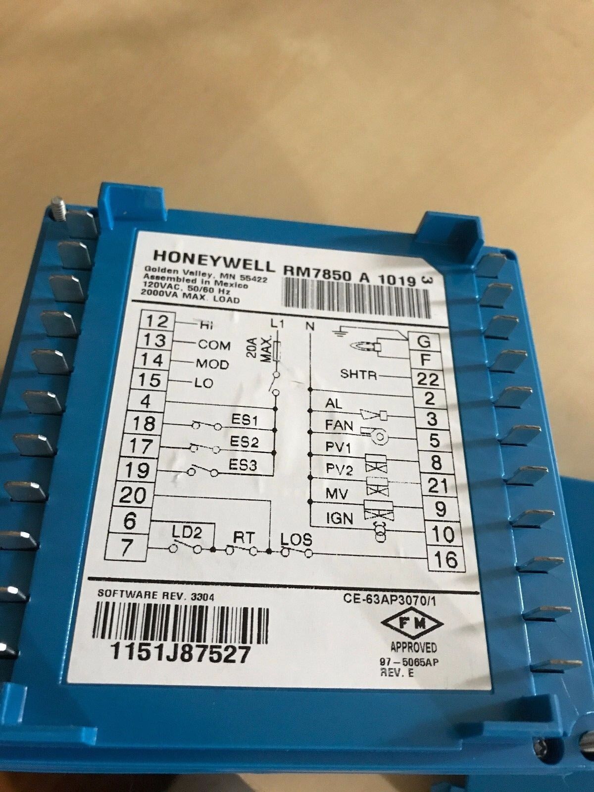 New Honeywell Rm7850a1019 Programming Burner Control Burner Controller,Aq,Ar