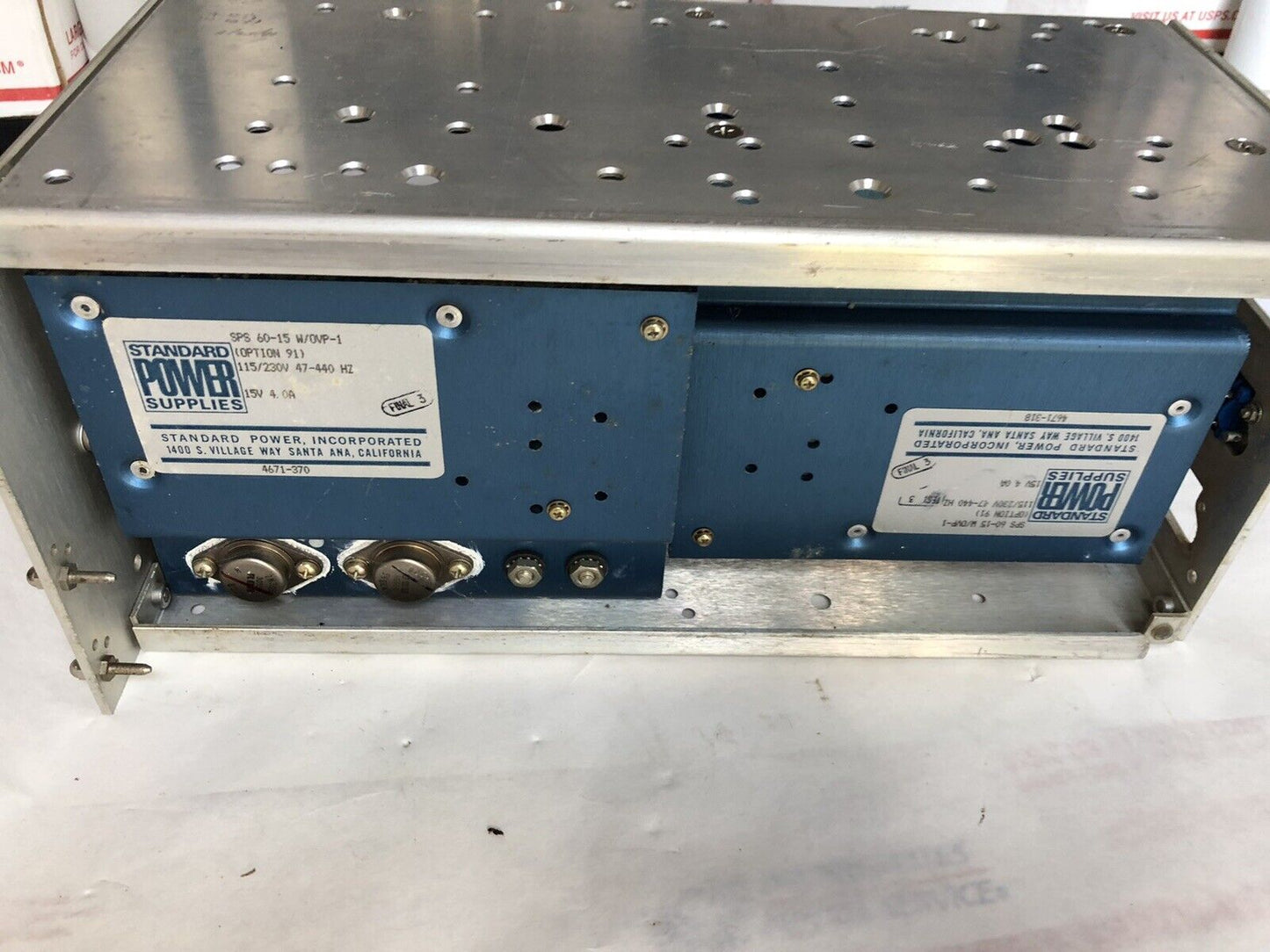 Esi 83562 +/-15V Power Supply W/2 Sps-60-15 W/Ovp-1, 15V, 4.0A,Dk