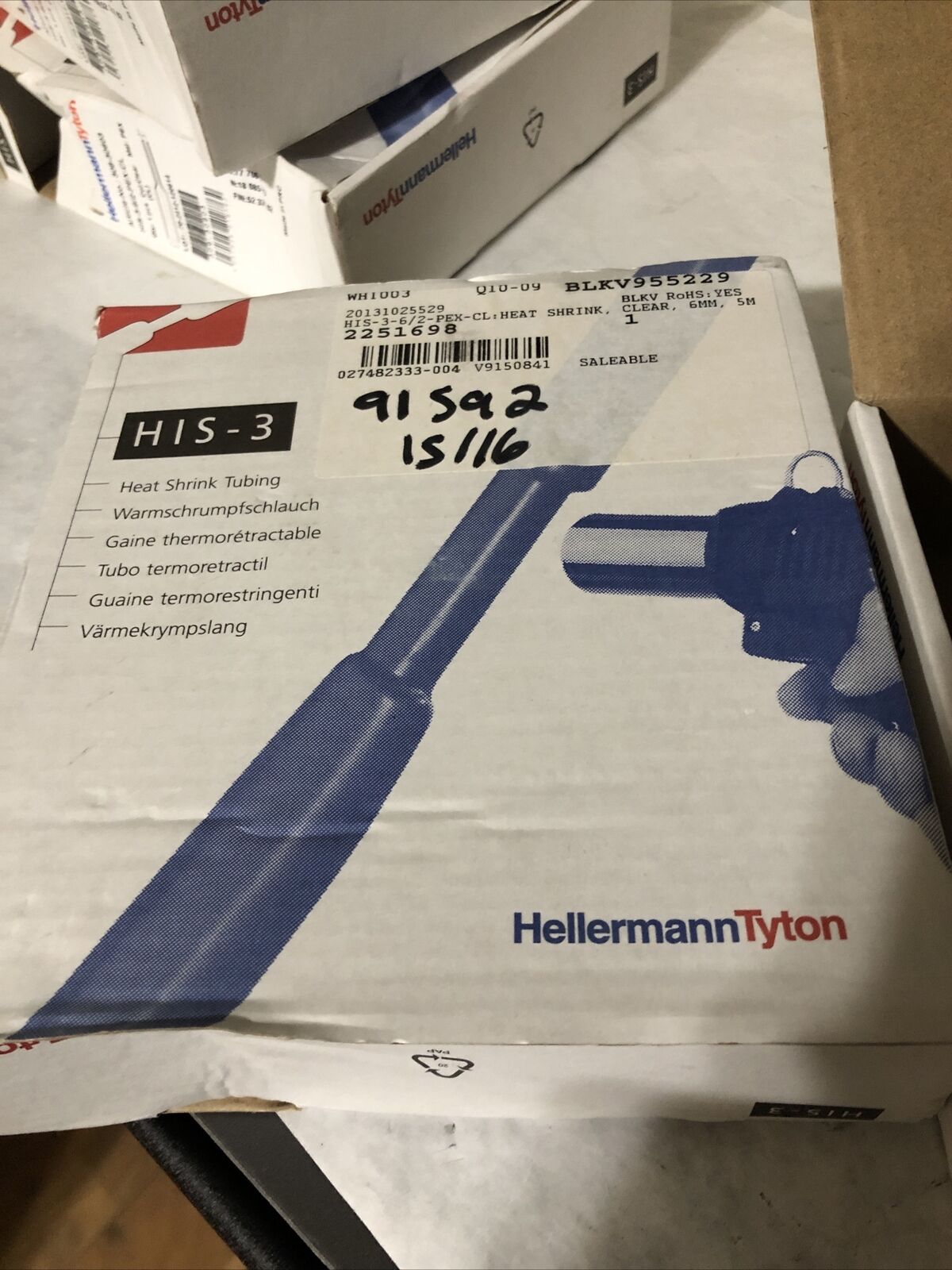 New Hellermanntyton His-3-6/2-Pex-Cl Tubing Heat Shrink 5M L 6Mmid,308-30603,Fc