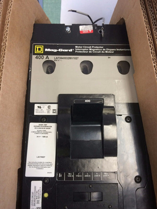 New Square D Laf3640032mv1027 Circuit Breaker 400Amp 600V Molded Case,400A,Cs