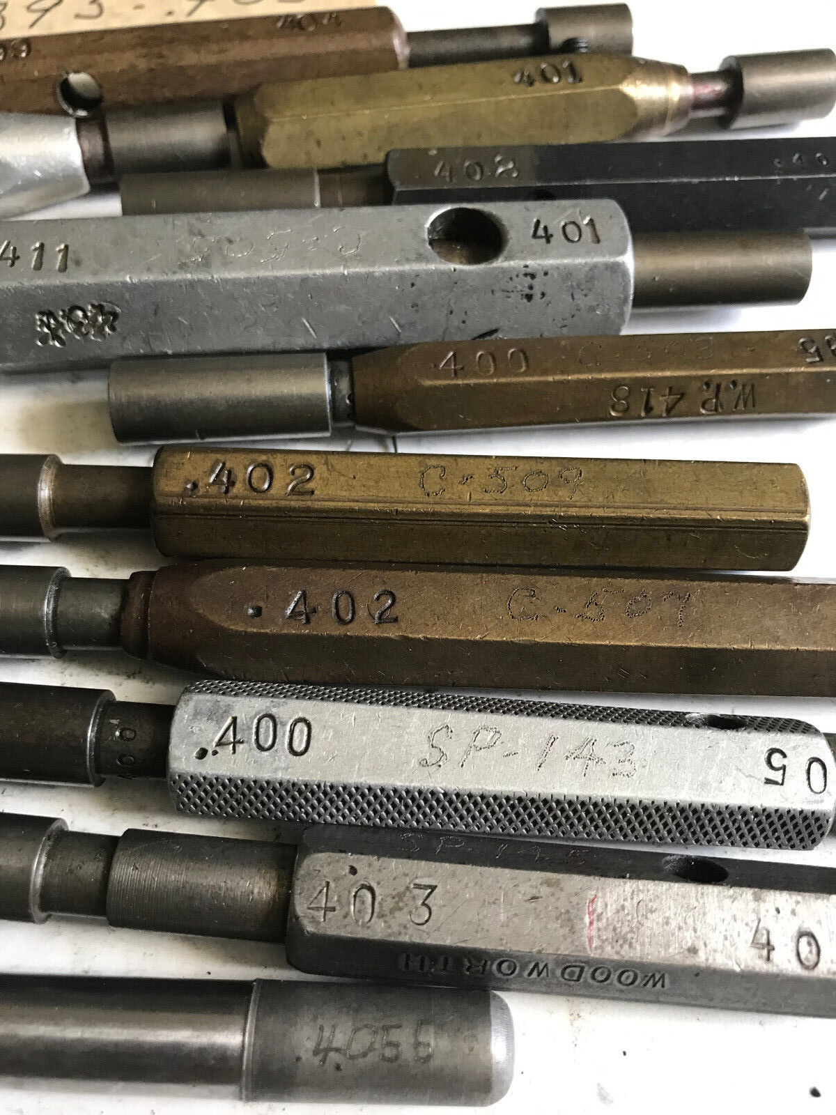 Mixed Lot Go No Go Plug Gages,.395,.403,.405,.408,.400,.405,.402,.401,Es