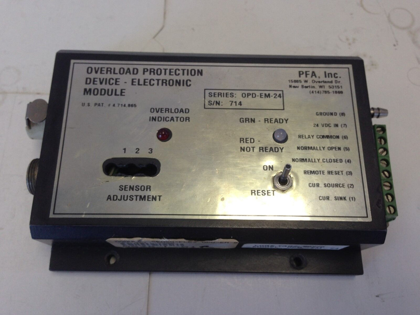 Pfa Overload Protection Electronic Module Pfa Opd-Em-24,Pfa 0Pd-Em-24,Tj