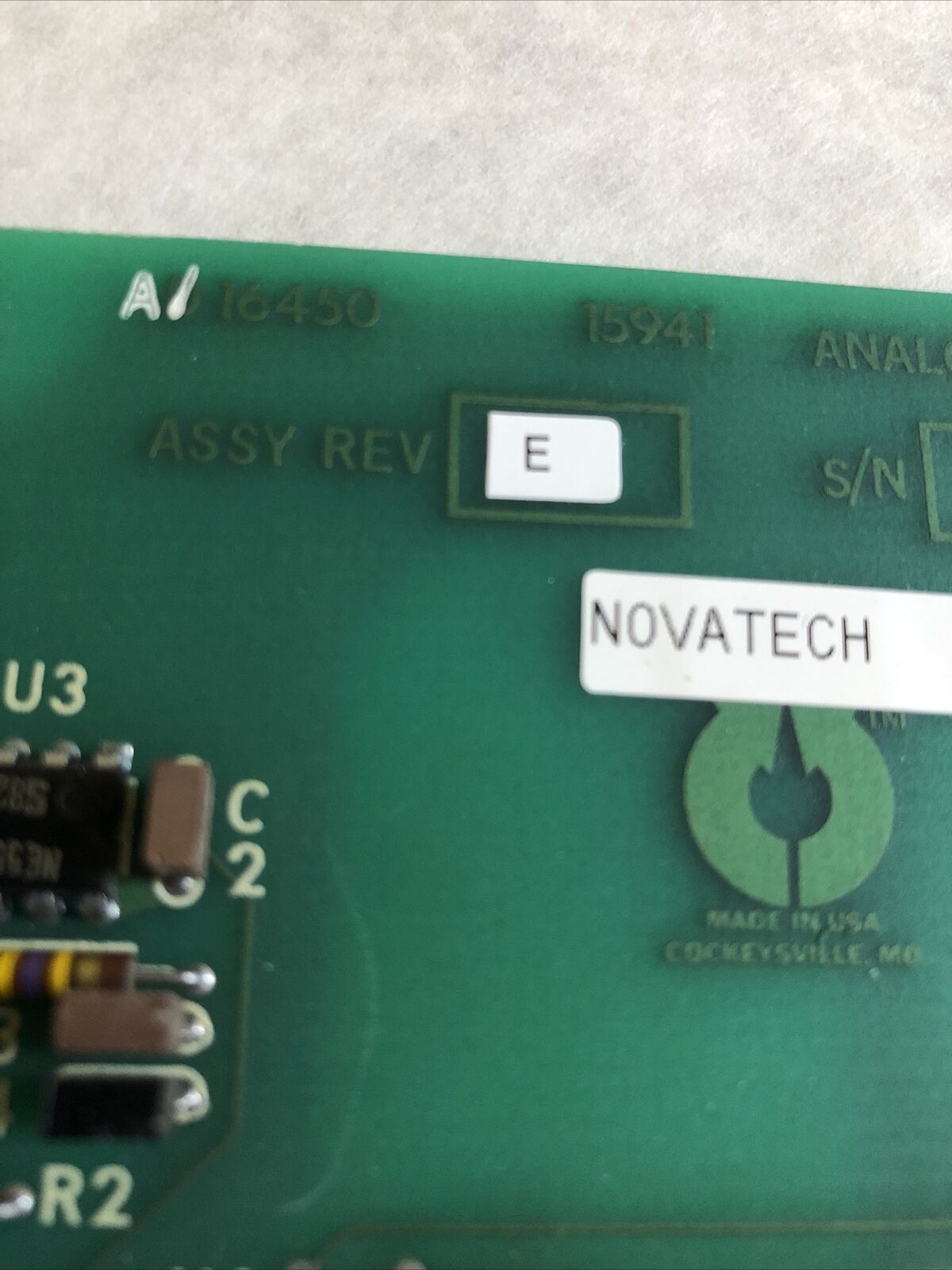 Novatech A16450,A/16450 15941 Pc Board Analog Output Brd,D16450,Bm
