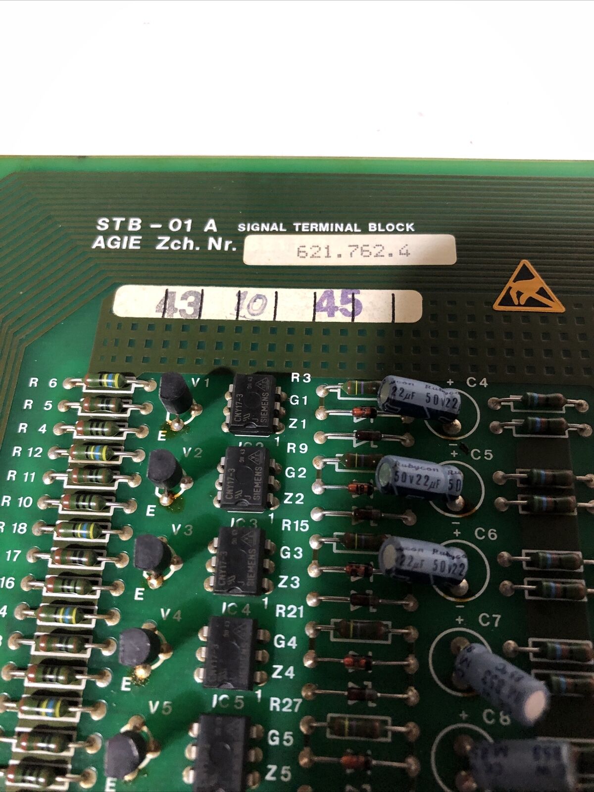 Agie 621.762.4,Agie Stb-01A Signal Terminal Block  Pcb Card Circuit,Bx