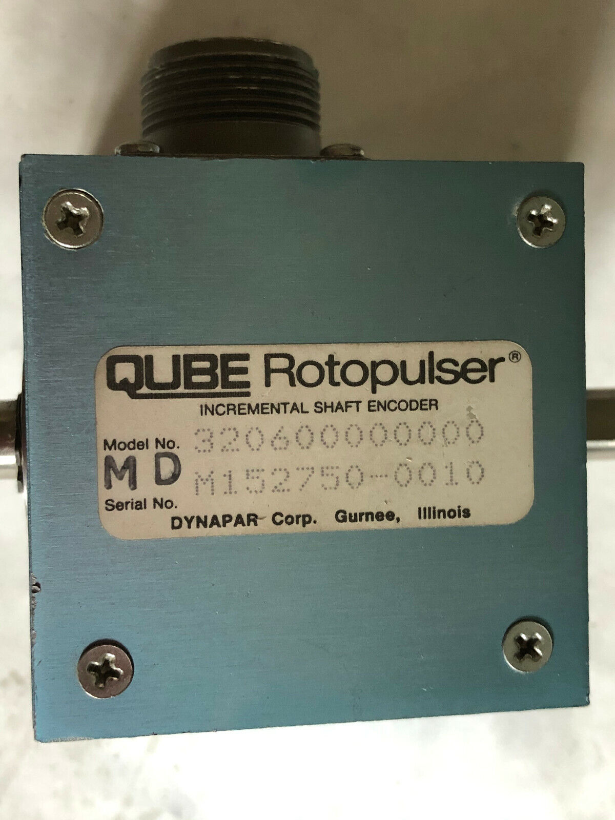 Qube 320600000000,Md,Ms3102e14s-6P,Dh,Itt 8830 Incremental Shaft Encoder,Ch