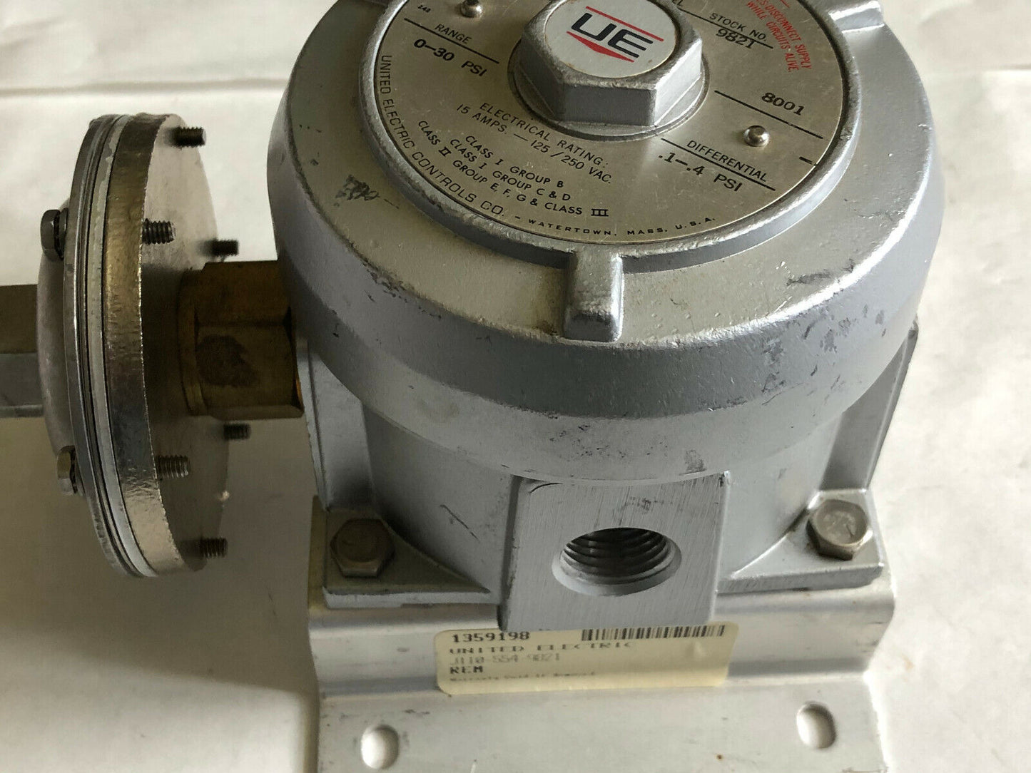 Ue Ji10 554,United Electric J110 554 9821 Pressure Switch 0-30Psi Ss 1/4" Npt,Ej