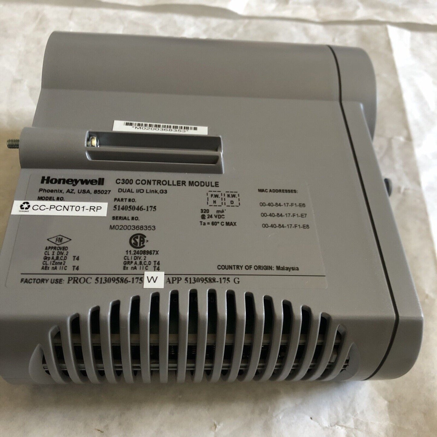 New Honeywell Cc-Pcnt01 C300 Controller Module 51405046-175,Cc-Pcnt01-Rp Dual,De