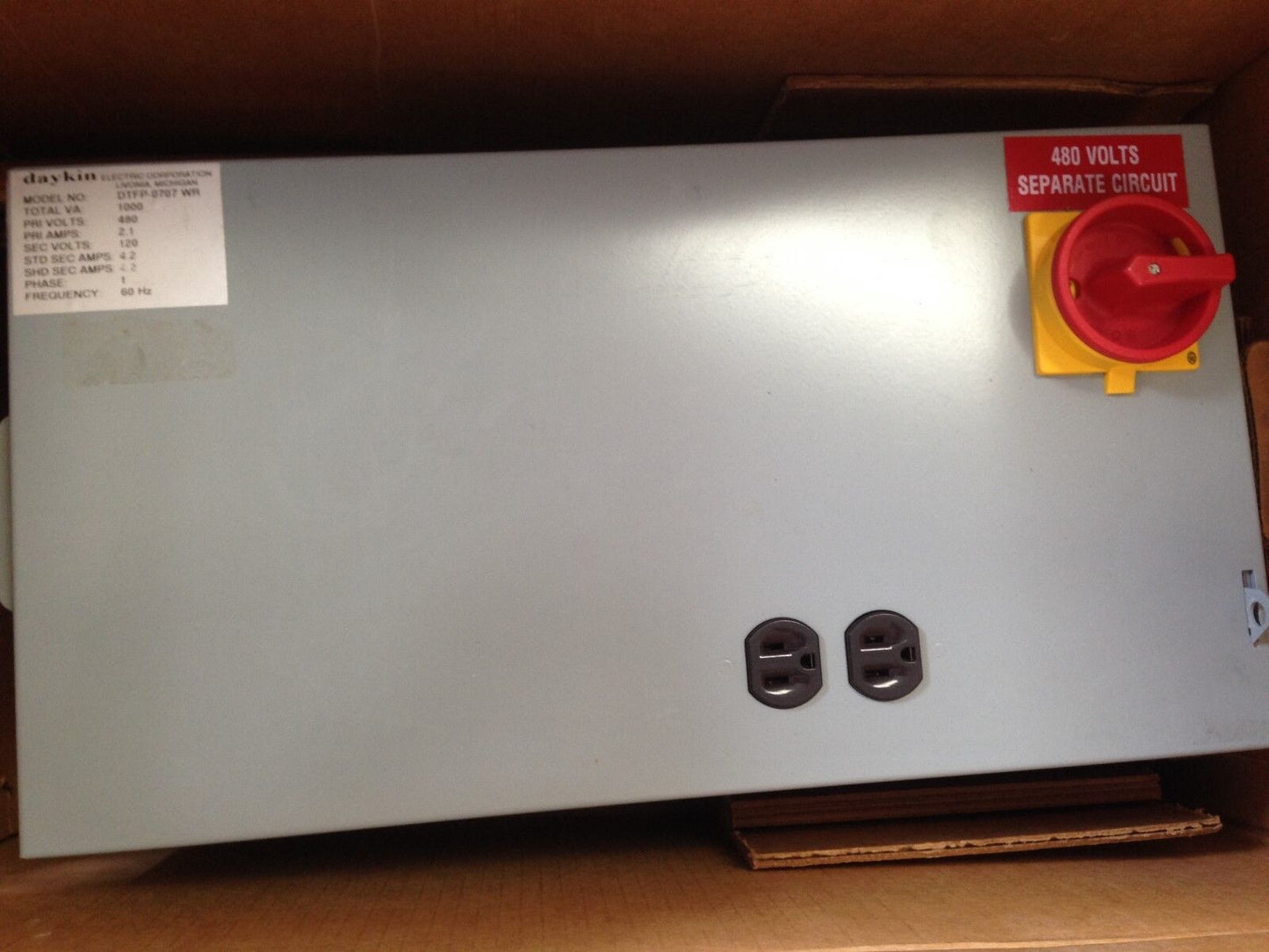 New Daykin Dtfp-0707 Wr Transformer 1000 Va,480 Volts, 2.1 Amps 1 Phase,Am