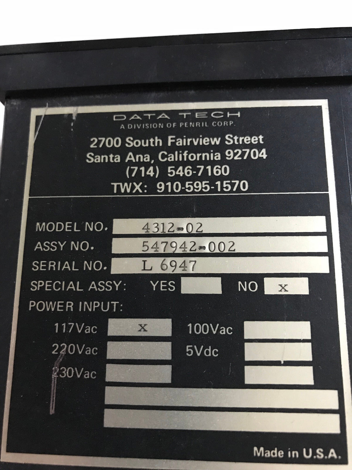Data-Tech 4312-02,Rosemount 3649-80000 Centigrade Temperature Meter 547942-002
