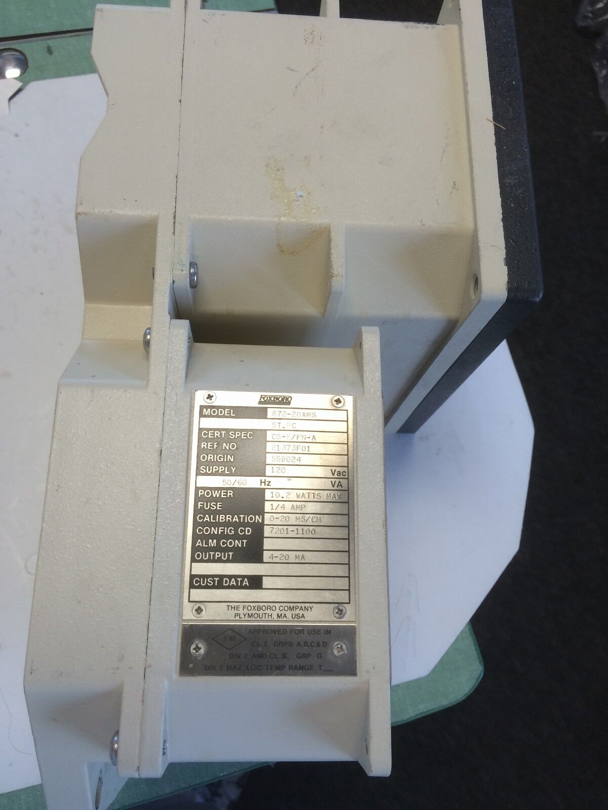 Lot 2 Foxboro 872  Monitor 872-20Ams ,Cs-E/Fn-F,641601X01 (Missed Cover),Db