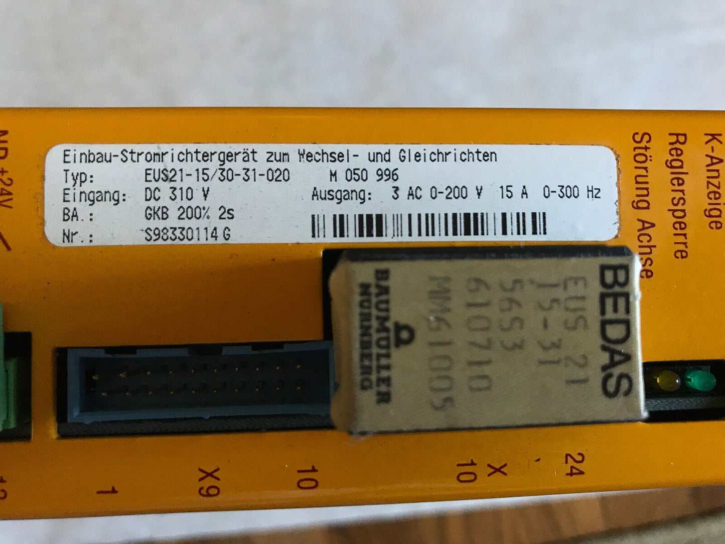 Baumuller Nurnberg Eus21-15/30-31-020 Servo Drive,Bedas Eus 21,15-31,Mm61005,Fa