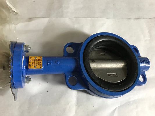New C&C Valve Cf8m 5" Butterfly Valve, Body D.I, Ansi 150, Seat Nbr,Ad