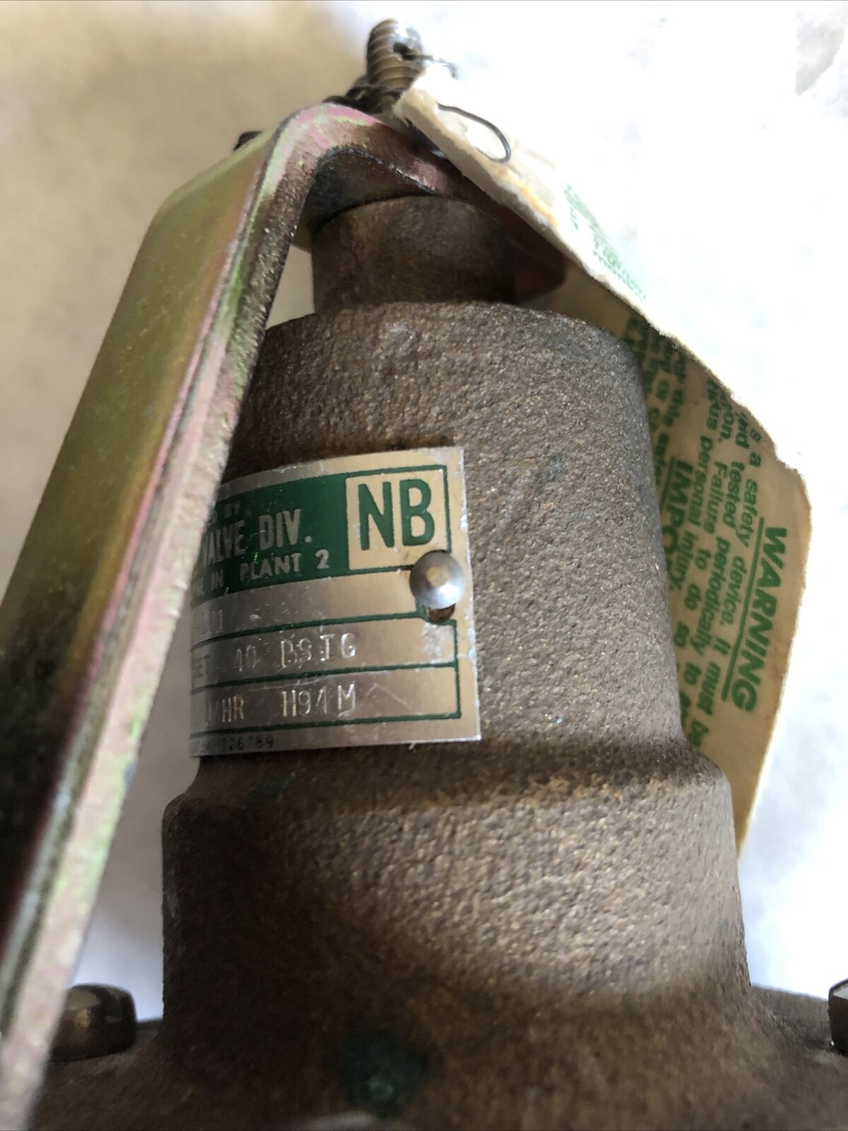 New 3/4" Kunkle 537-001 Safety Relief Valve Set 40 Psig,Fj