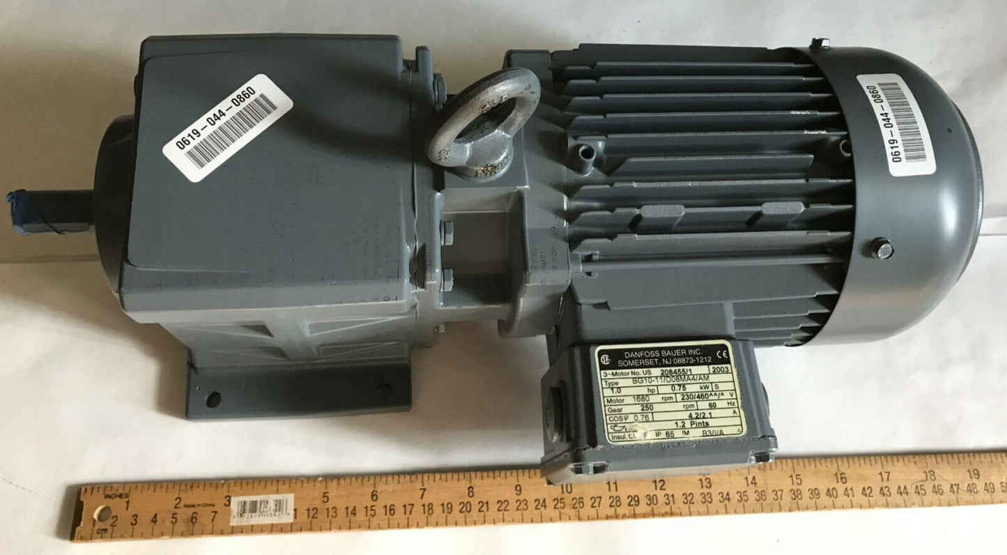 New Danfoss Bauer Bg10-11/D08ma4/Am 3Phase Motor,1Hp,1680Rpm,Bg 10-02-Al-1,Th