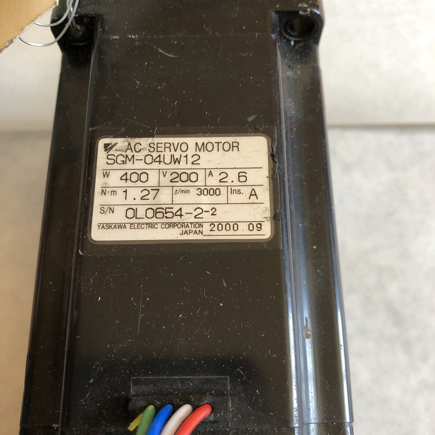 Yaskawa Electric Sgm-04Uw12 Ac Servo Motor,400W,200V,Rpm 3000, Sgm-O4uw12 ,Bi