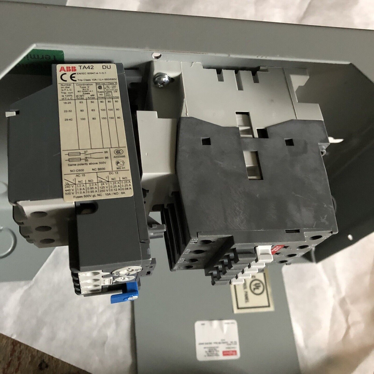 Abb A40s1-84C,A40-30-10,Abb Ta42 Du Contactor 3Ph Str N1 120V Motor Starter,Bg