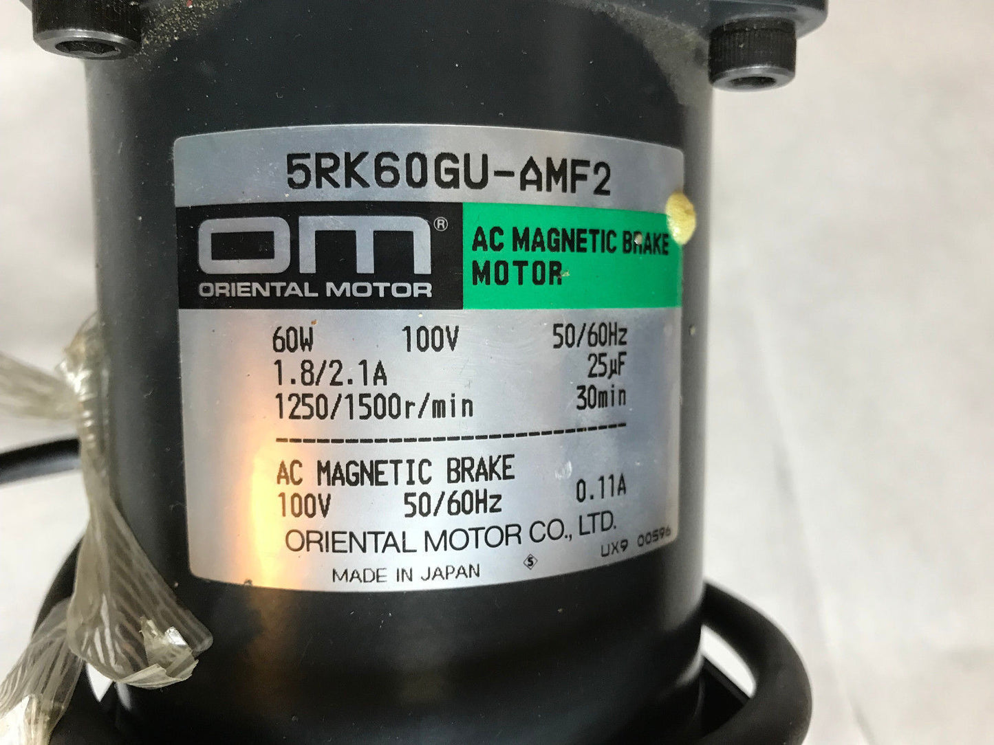 Oriental Motor 5Gu15kb-D3 Ac Gear Motor,Om 5Rk60gu-Amf2 60W 100V,Sif-1800,Sb