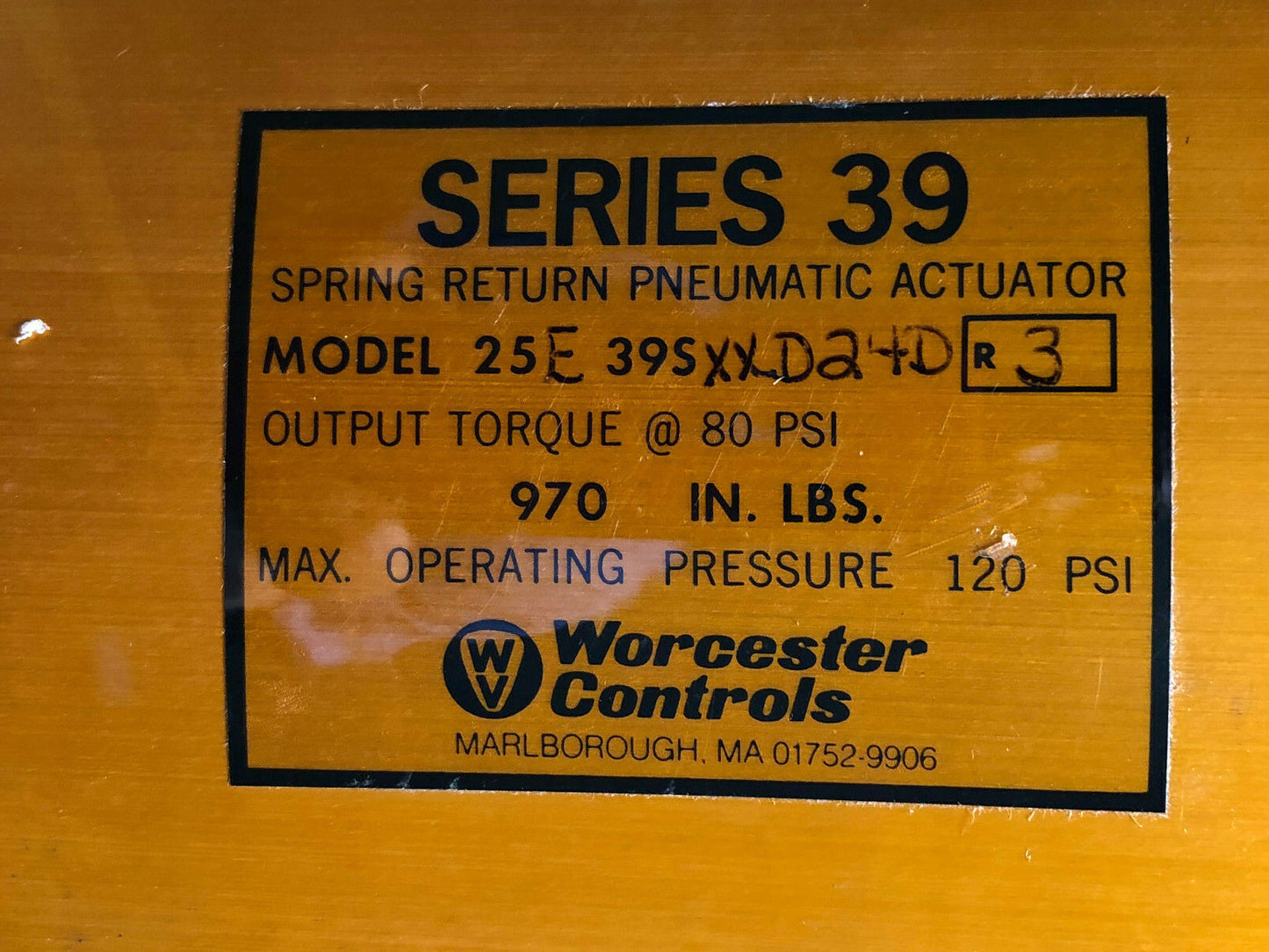 Worcester Controls 25E39sxxd24d Actuator 39,25E Lk39s Xxd 24D Limit Switch,Te