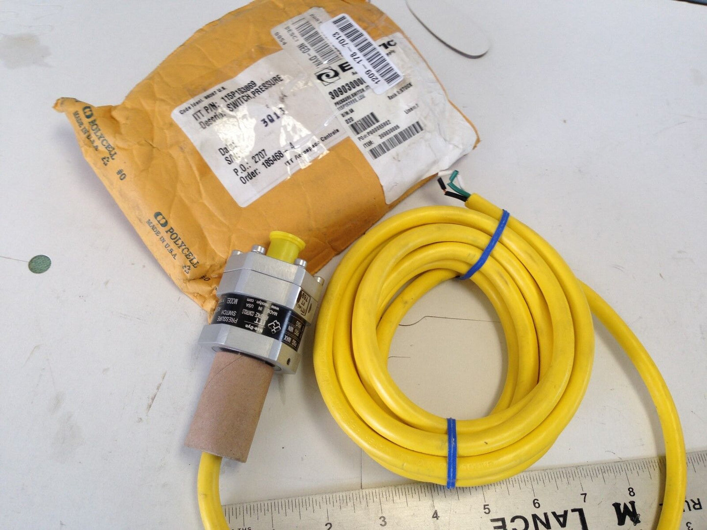 New Itt Neo-Dyn 115P1s3869 3Q13 Pressure Switch,75 Psig,Mfr 98087,1/4" Npt,Dc