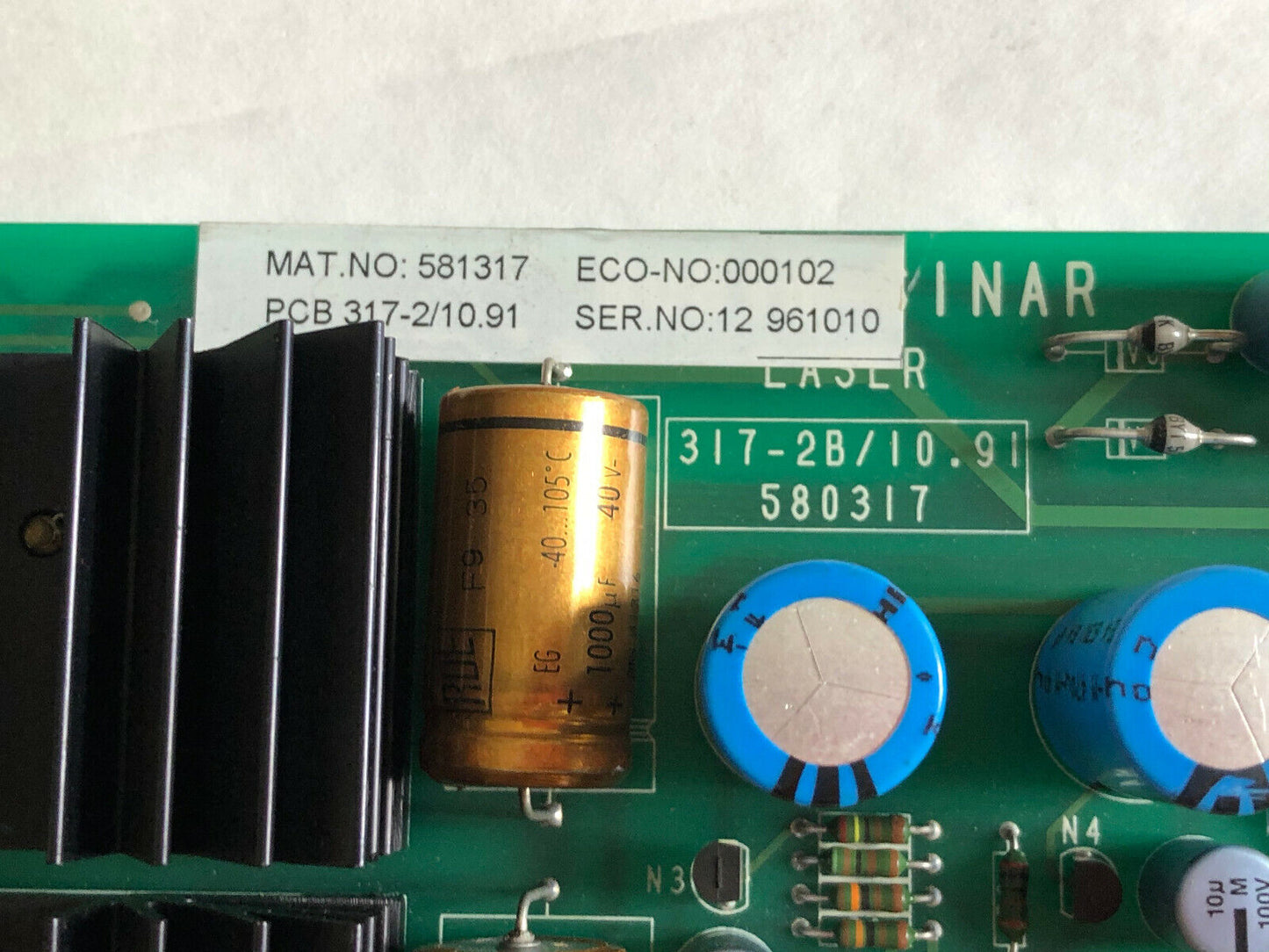 Rofin-Sinar 317-2/10.91,581317,Rofin 000202,Sinar 317-2B/10.91 ,580317 Board,An