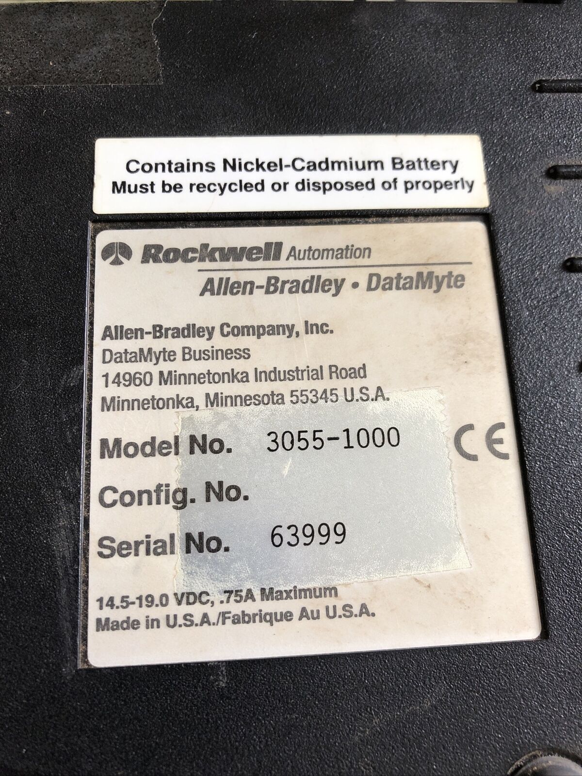 Rockwell 3055-1000 Allen Bradley Keyboard Datamyte (No Battery Cover),Bg