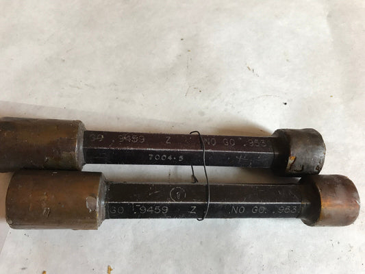 Lot 2 The Pipe Machinery 9459,9530 Inspection Gage Go No Go Plug .9459 .9530,Ag