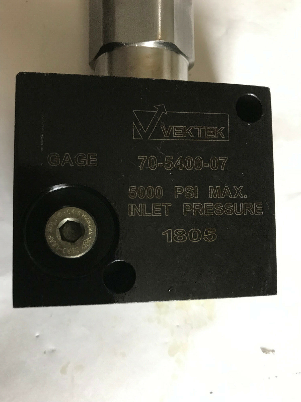 Vektek Gage 70-5400-07 Pressure Limit Valve 5000Psi Max Inlet Pressure 1000-3,Sc