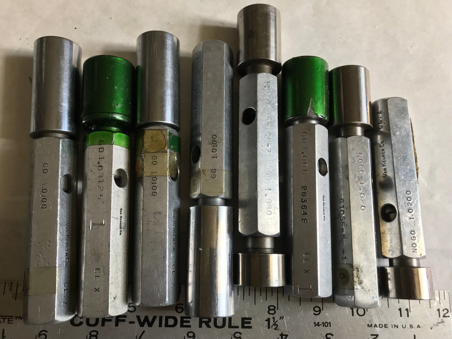 Lot Plug Gage Go Nogo Van Keuren .1.0100,1.0200,1.070,1.080,1.020,1.000,03125,Es