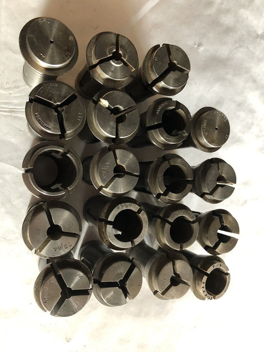Lot 19 Mixed Brown & Sharpe,Hardinge #11 Collets, 1/16" To 1" 1/8,1,1/3,23/64,Bp
