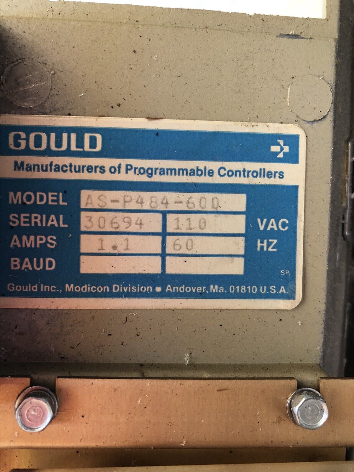Gould As-P484-600 Power Supply S484 Modicon 484 Controller Plc,Dh