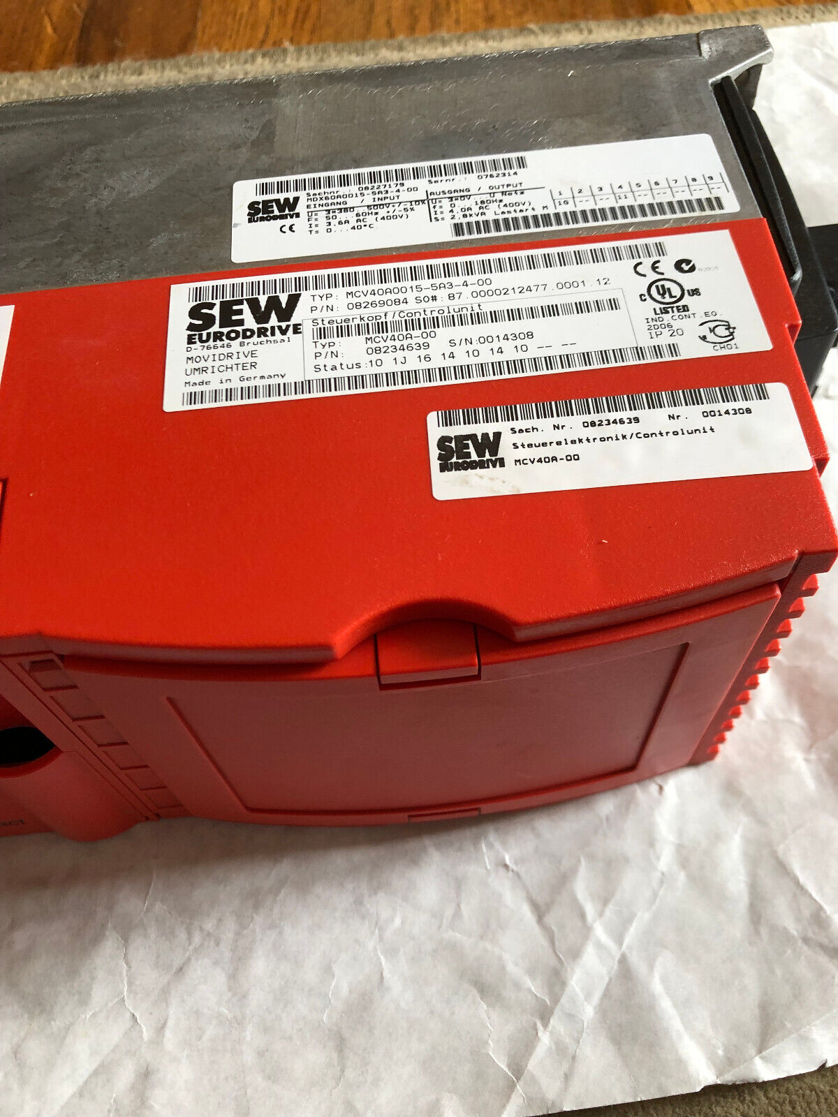 New Sew Eurodrive Mcv40a0015-5A3-4-00 Movidrive,Mcv40a-00, 5A3400,08269084,Al