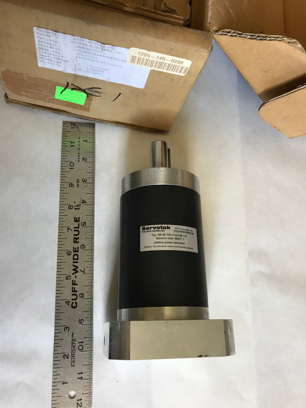 New Axis Servotak Ge-80-700-11X23-95-115,06207-1 Servo Precision Gear Head,Ae