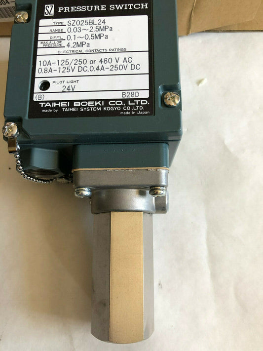 New Taihei Boeki Sz025bl24 Pressure Switch,24V,Df