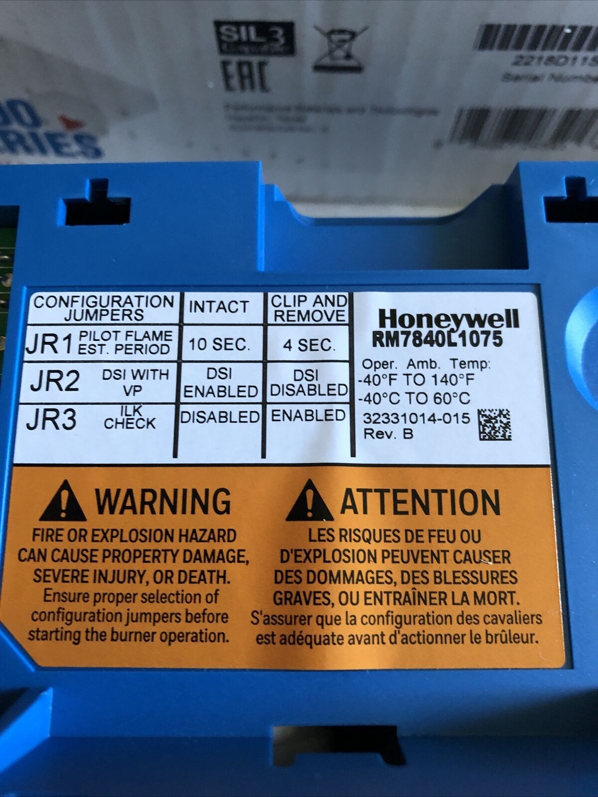 New Honeywell Rm7840 L 1075, Rm7840l1075 Burner Control, Rm7840l 1075,Bu