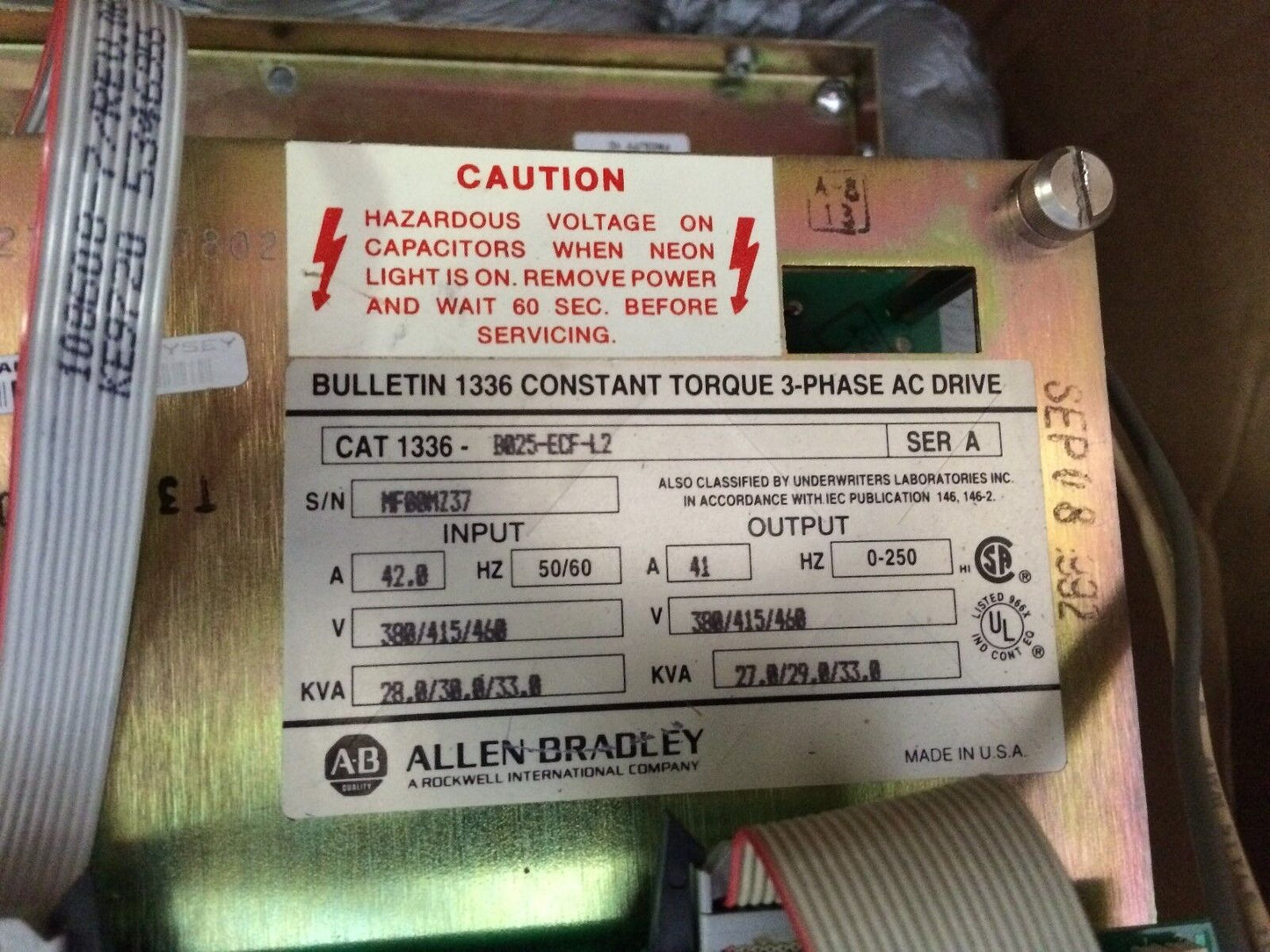 Allen Bradley 1336-B025-Ecf-L2 Ac Drive,3-Ph,460 V,33 Kva 1336-B025edfl2,Bq