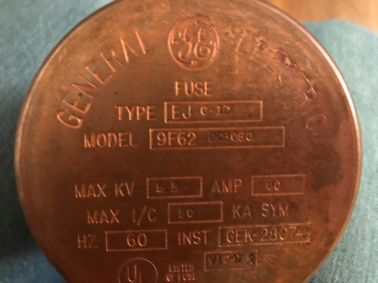 New Ge 9F62 Dcb080 Fuse,Ge Ej 0-1D Fuze 80Amp Gek-28074,175 Fuse Rating,80A,Bd