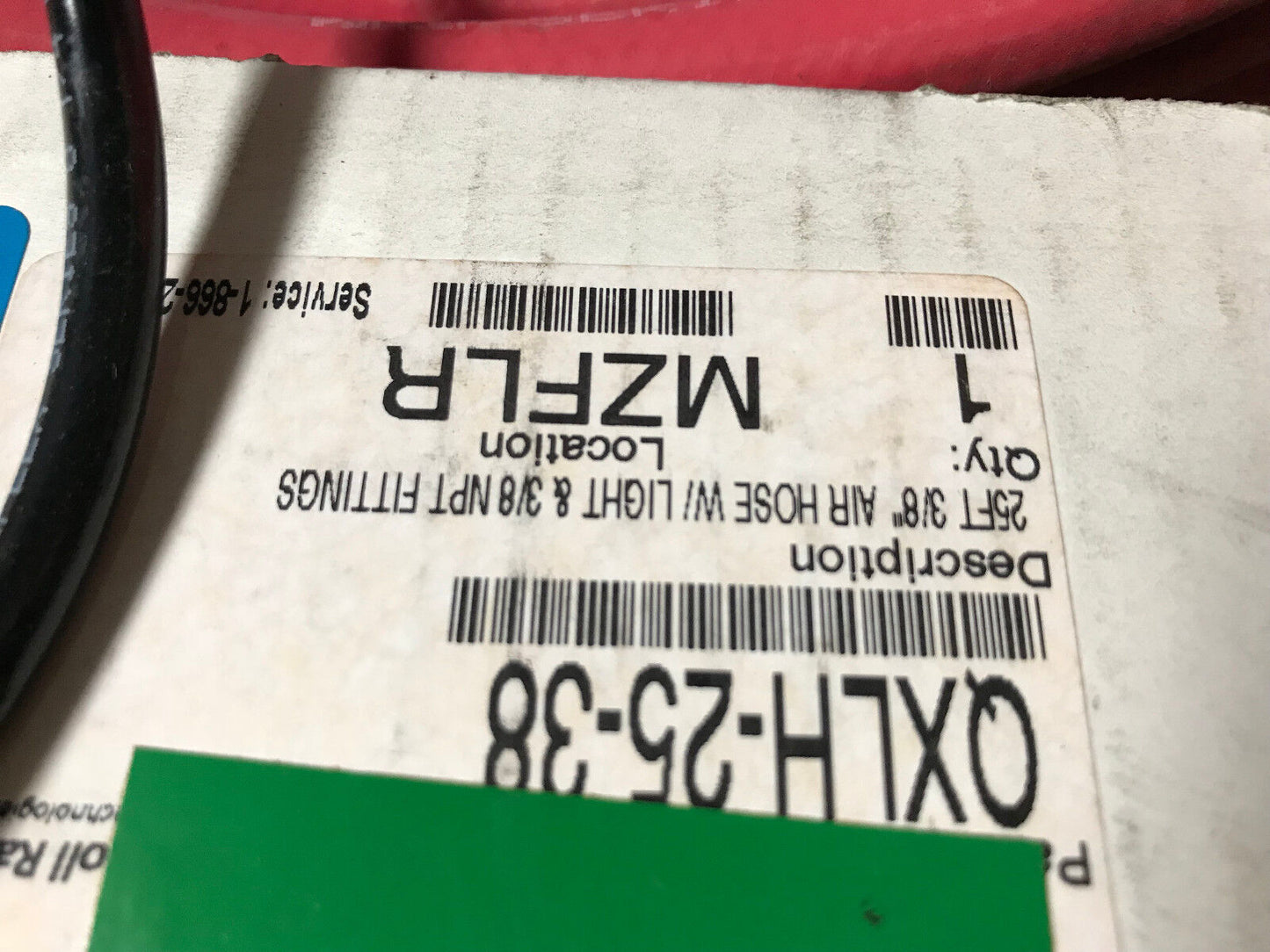 New Ingersoll Rand Qxlh-25-38 25' Hose & Light 3/8" Npt Fittings,Parker 7032,Ep