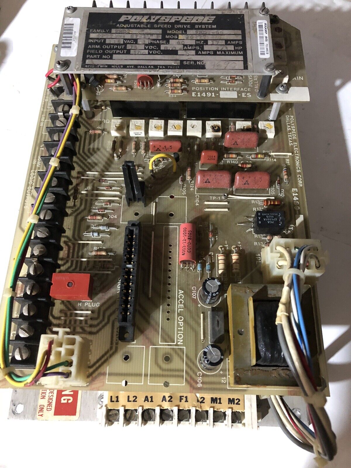 Polyspede Prd2 Prd2-66 Ac Drive,Option Si-1,P , E1489-01,E1491-01-Es,To