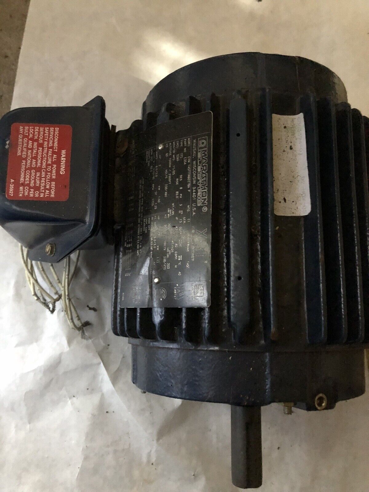 Cvm 145Tttn6027 Ba P Marathon Motors Marathon  2Hp 3P 1725Rpm 230/460,E354,Te